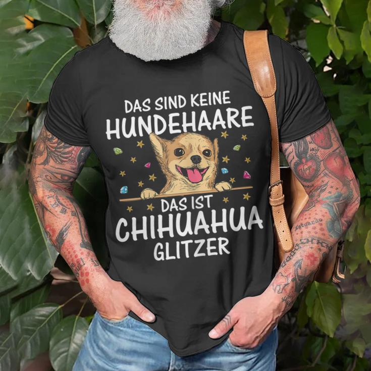 Damen Chihuahua Glitzer T-Shirt, Süßer Welpen Spruch für Hundehalter Geschenke für alte Männer
