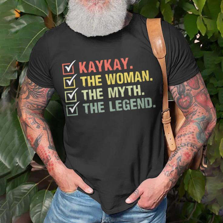 Damen Kaykay T-Shirt: Die Frau, Der Mythos, Die Legende, Retro Vintage Geschenke für alte Männer