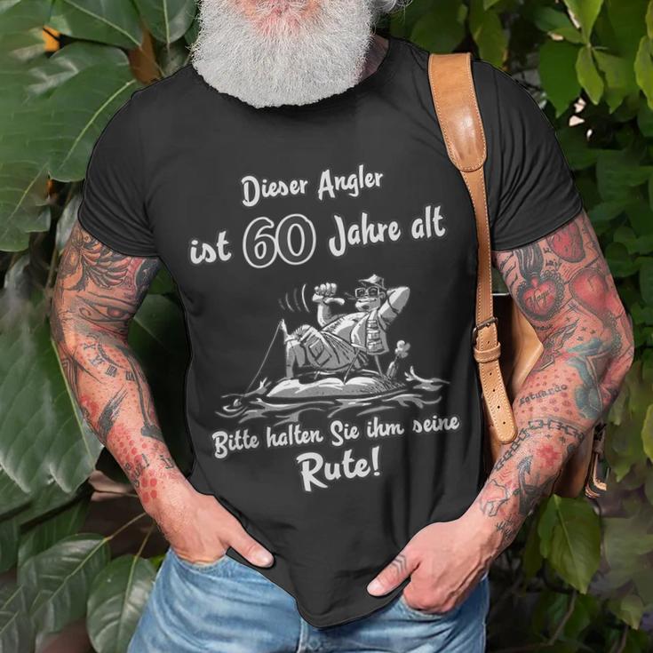 Das Geschenk Für Angler Zum 60 Geburtstag Rute Halten T-Shirt Geschenke für alte Männer