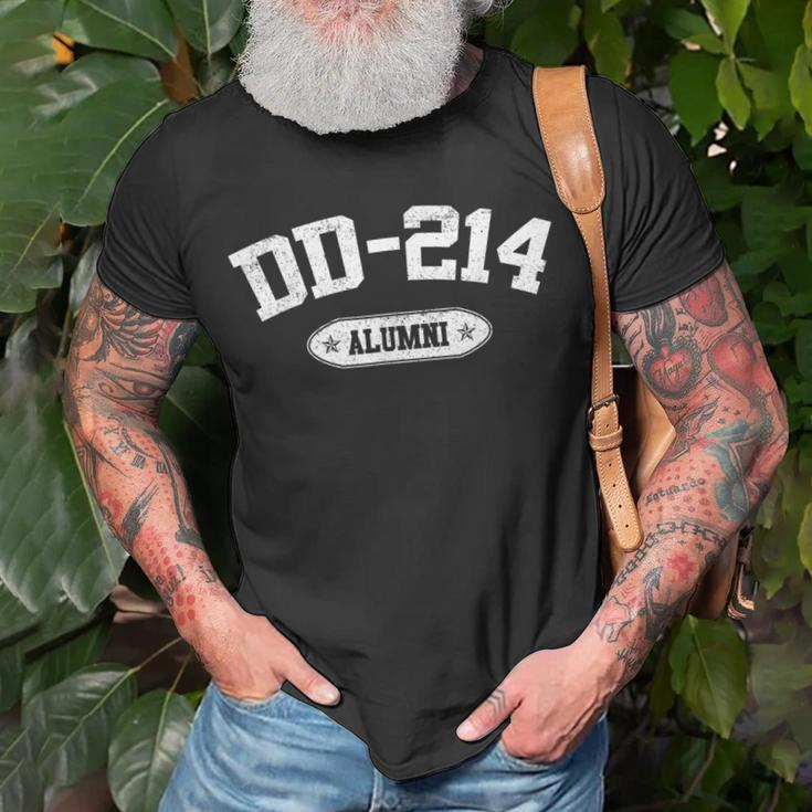 Dd214 Alumni In Black Us Military Veteran Retired Unisex T-Shirt Gifts for Old Men