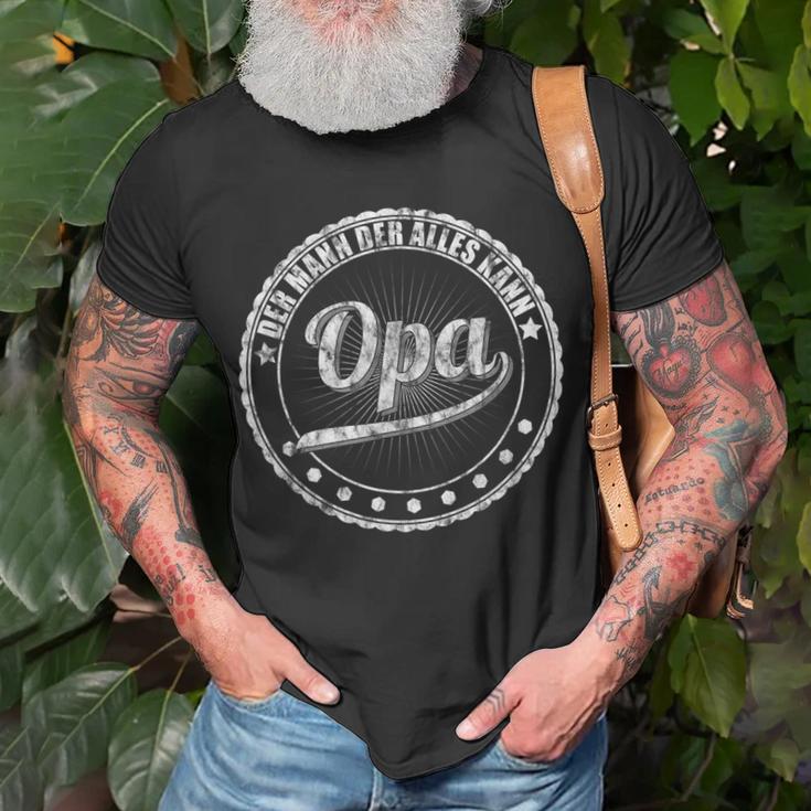 Der Mann Der Alles Kann Opi Großvater Spruch Opa T-Shirt Geschenke für alte Männer