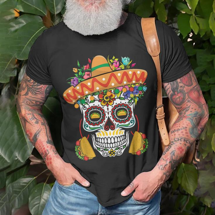 Dia De Los Muertos Mexico Taco Mexico Happy Cinco De Mayo Unisex T-Shirt Gifts for Old Men