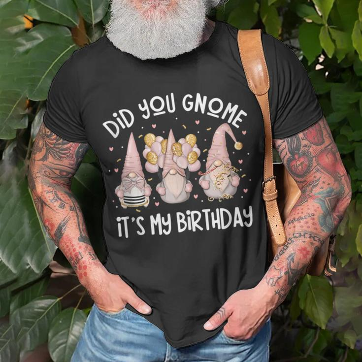 Did You Gnome Its My Birthday Cute Gnomies Balloons Unisex T-Shirt Gifts for Old Men
