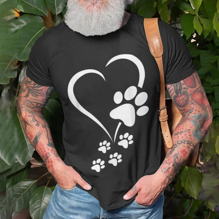 Dog Paw Heart Baby Dogs - Dog Paws Hearts Dog Paw Print Unisex T-Shirt Gifts for Old Men