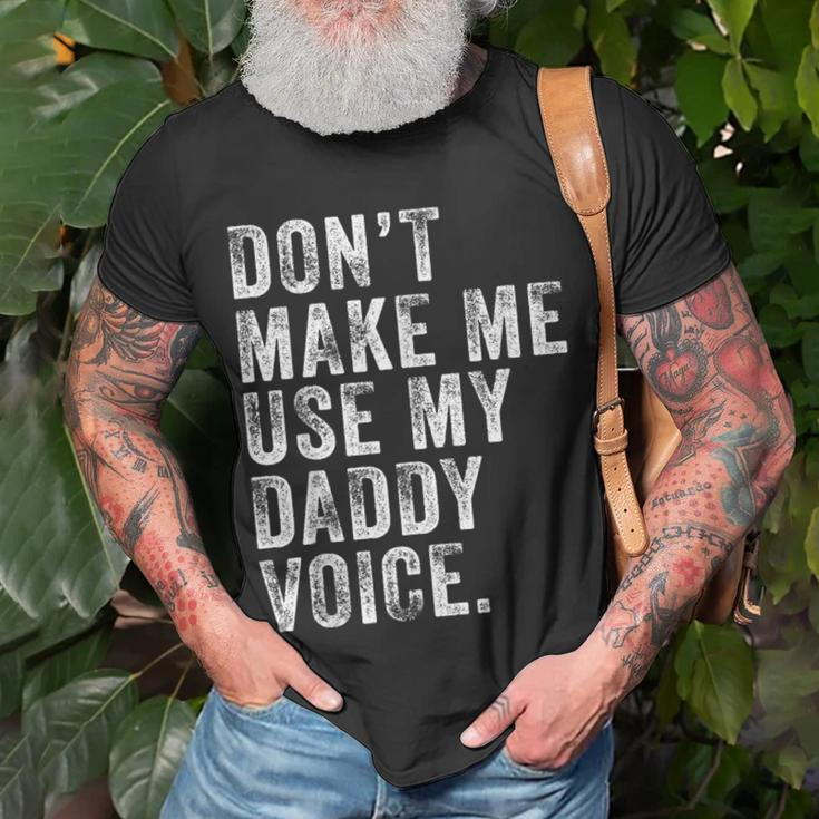 Dont Make Me Use My Daddy Voice Dad Vintage Retro T-Shirt Gifts for Old Men