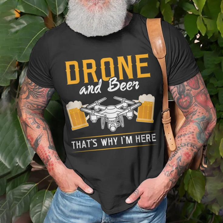 Drone Und Bier Das Ist Warum Ich Hier Bin Drone V2 T-Shirt Geschenke für alte Männer