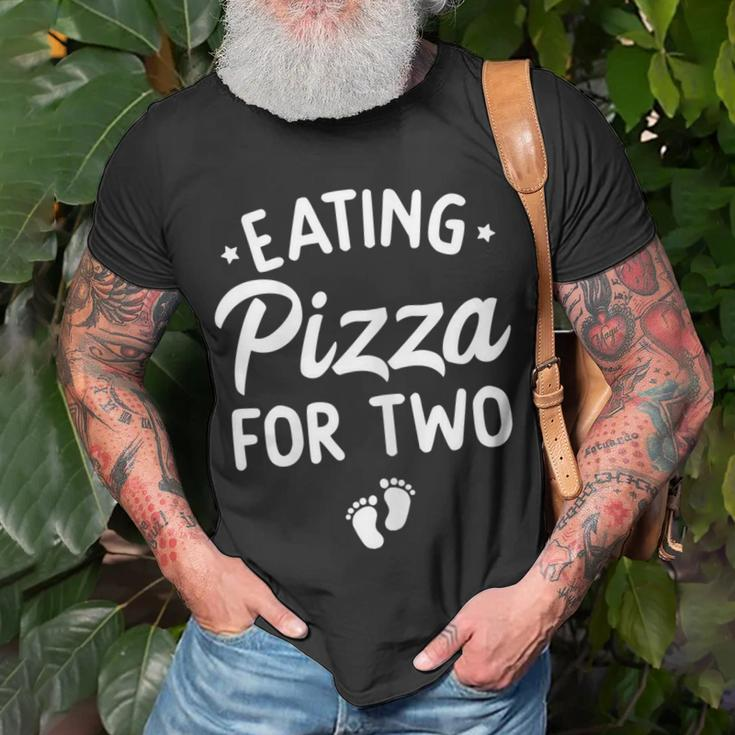Eating Pizza For Two Funny Pregnancy Announcement New Mom Gift For Womens Unisex T-Shirt Gifts for Old Men