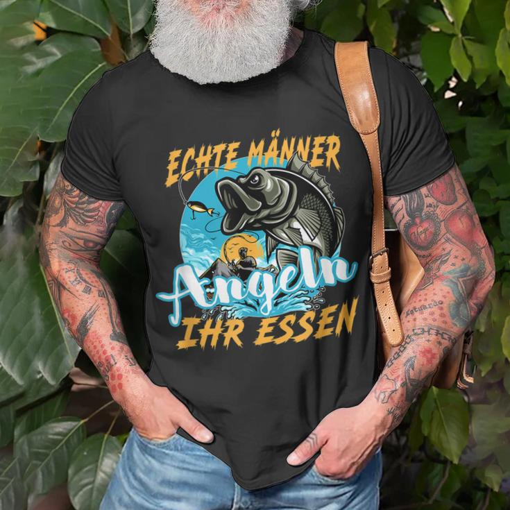 Echte Männer Angeln Ihr Essen Angel Geschenk Für Männer T-Shirt Geschenke für alte Männer