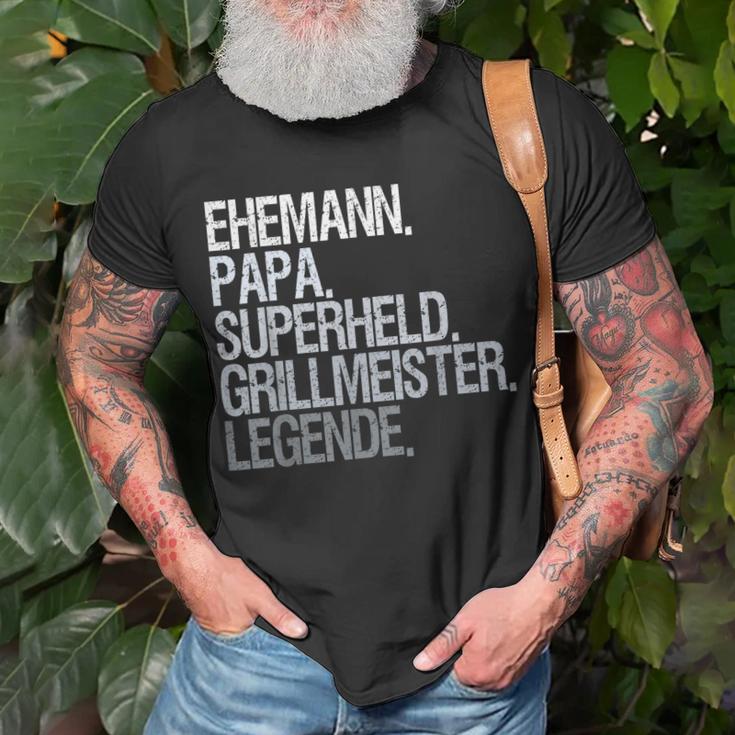 Ehemann Papa Grillmeister T-Shirt Geschenke für alte Männer