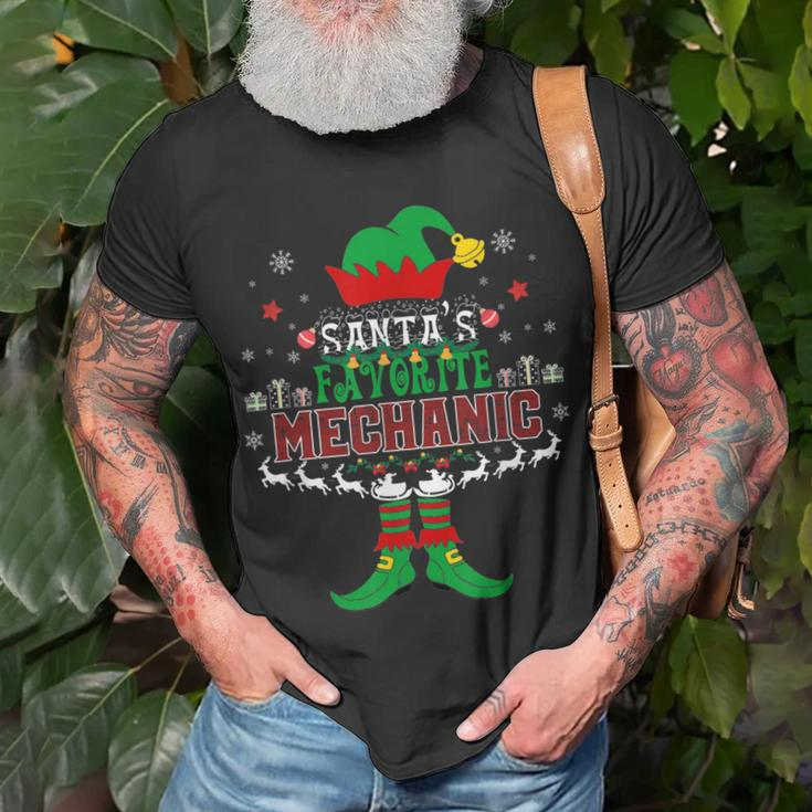 Elf Xmas Santas Favorite Mechanic Ugly Sweater Gift Unisex T-Shirt Gifts for Old Men