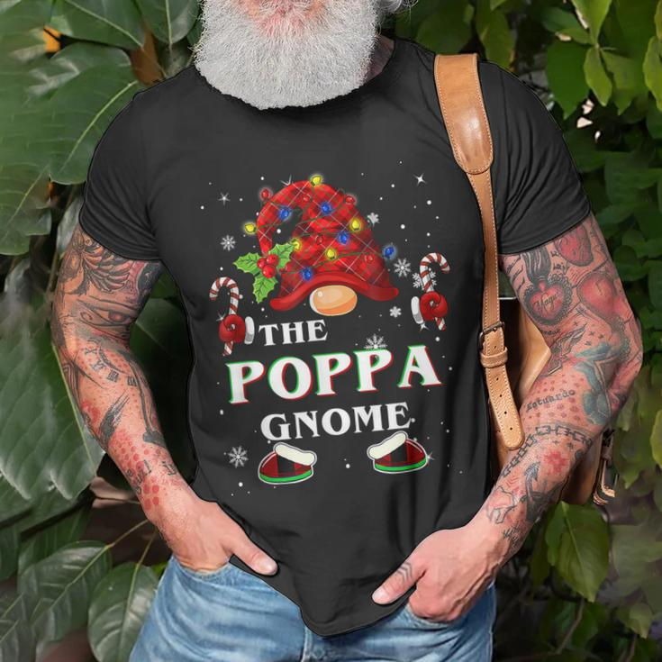 Family Xmas Pajama Poppa Gnome Buffalo Plaid Matching Unisex T-Shirt Gifts for Old Men