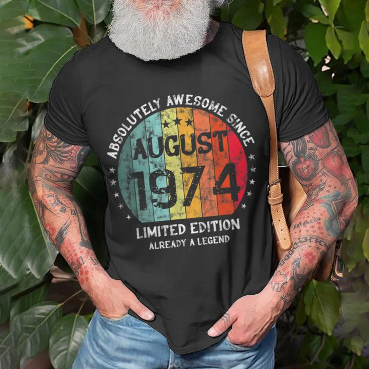 Fantastisch Seit August 1974 Männer Frauen Geburtstag T-Shirt Geschenke für alte Männer