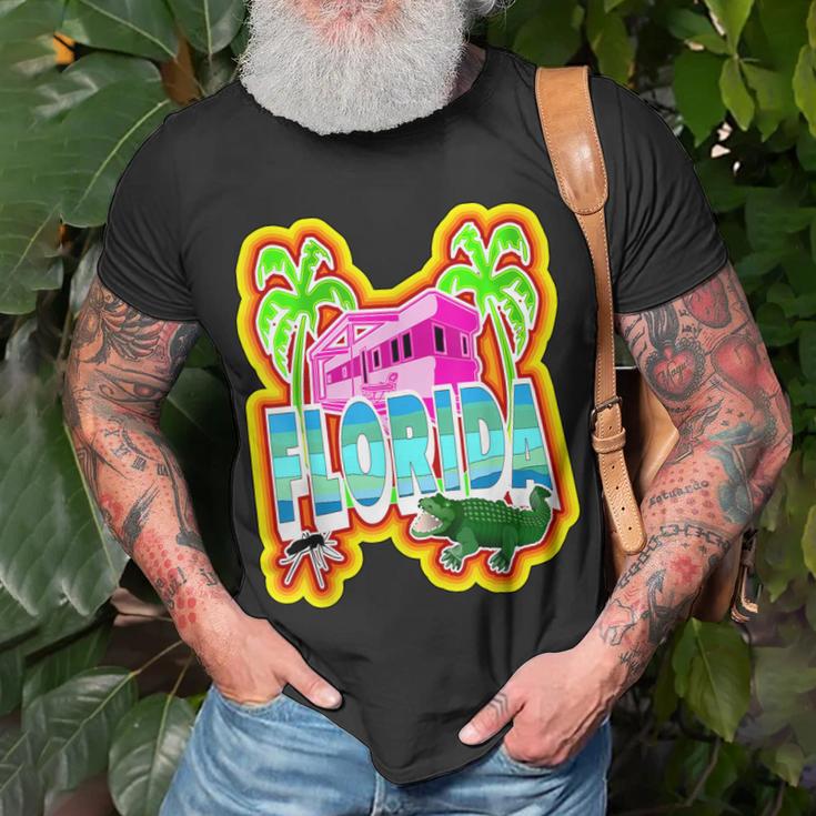 Farbenfroher Redneck Florida Alligator T-Shirt, Lustiges Käfer-Design Geschenke für alte Männer