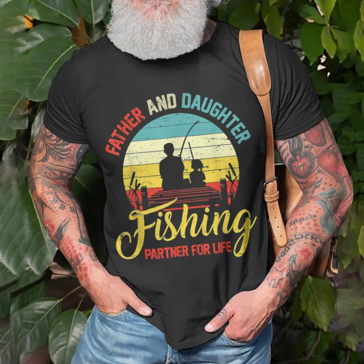 Father Daughter Fishing Partner For Life Retro Matching Dad V2 T-Shirt Gifts for Old Men