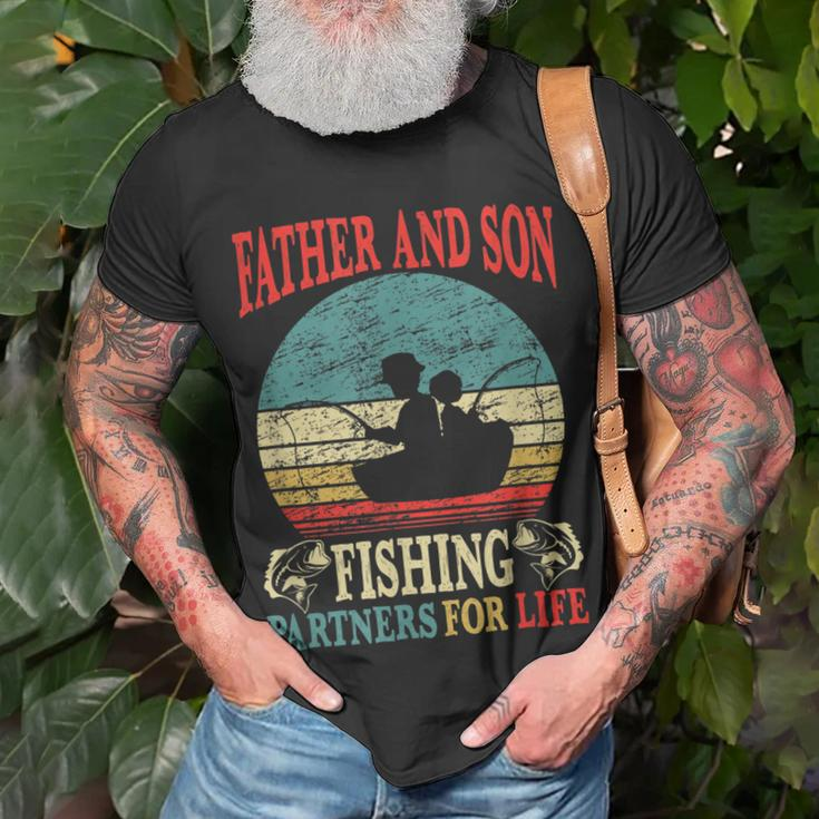 Father Son Fishing Partners For Life Vintage Dad Matching T-Shirt Gifts for Old Men