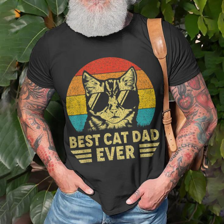 Fathers Day Vintage Best Cat Dad Ever Retro Gift For Cat Unisex T-Shirt Gifts for Old Men