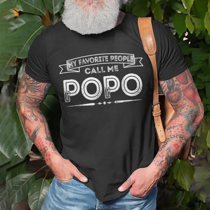 Mens My Favorite People Call Me Popo Dad Papa Grandpa T-Shirt Gifts for Old Men
