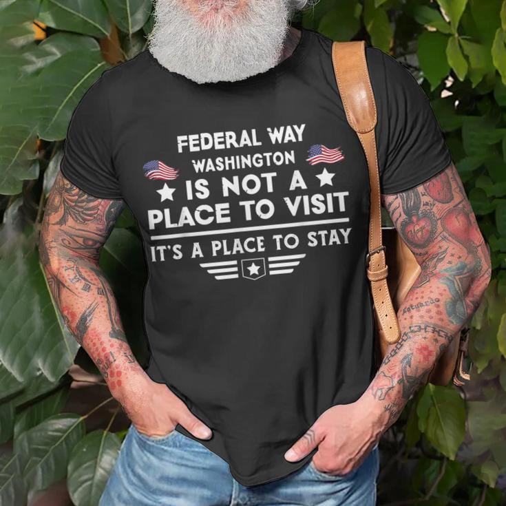 Federal Way Washington Ort Zum Besuchen Bleiben Usa City T-Shirt Geschenke für alte Männer