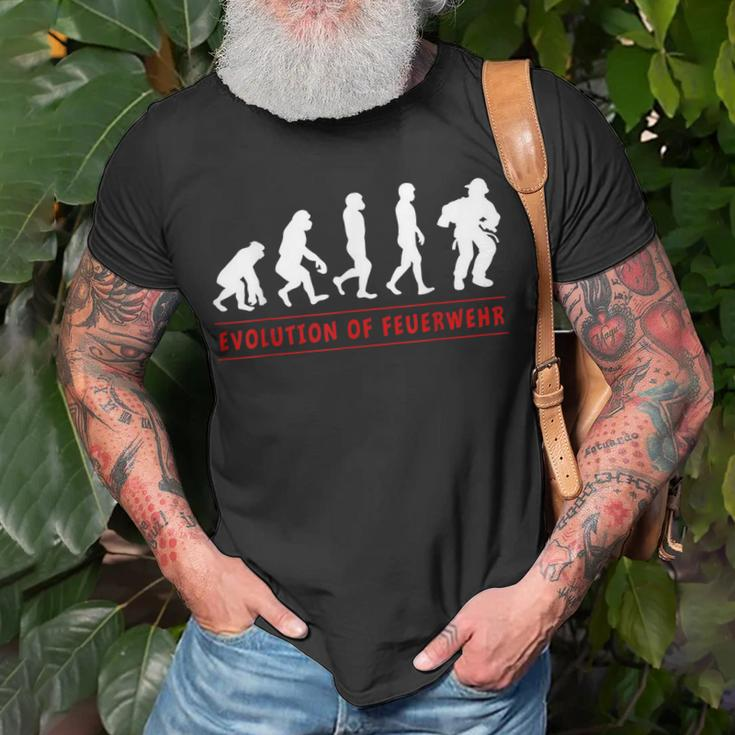 Feuerwehr Evolution Feuerwehrmann Feuerwehrauto Geschenk T-Shirt Geschenke für alte Männer