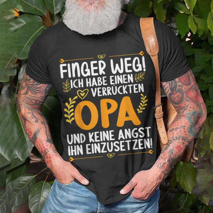 Finger Weg Ich Habe Einen Verrückten Opa Lustiges Opa T-Shirt Geschenke für alte Männer