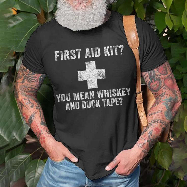 First Aid Kit Whiskey And Duct Tape Dad Joke Vintage T-Shirt Gifts for Old Men