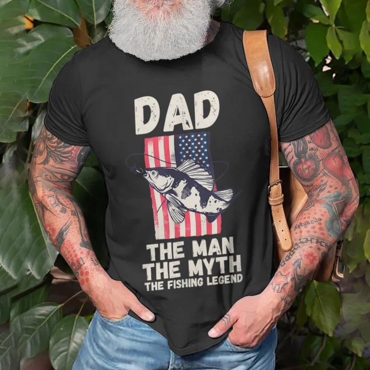 Fishing Dad T-Shirt mit Amerikanischem Angelhaken, Legende Fischer Tee Geschenke für alte Männer