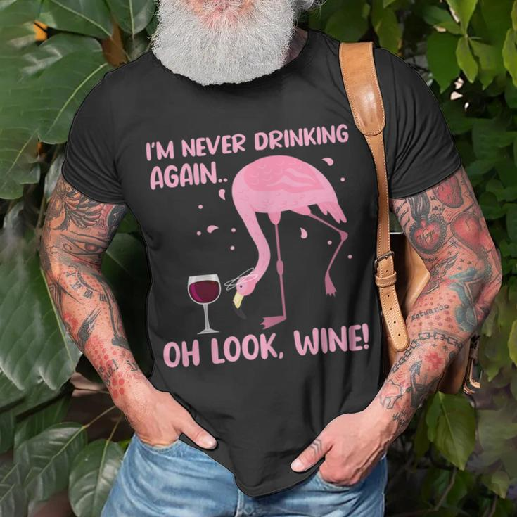 Flamingo Pink Bird Wine Drinking Gift For Womens Unisex T-Shirt Gifts for Old Men