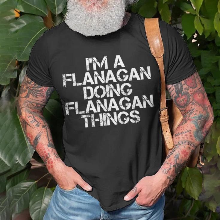 Flanagan Surname Family Tree Birthday Reunion T-Shirt Gifts for Old Men