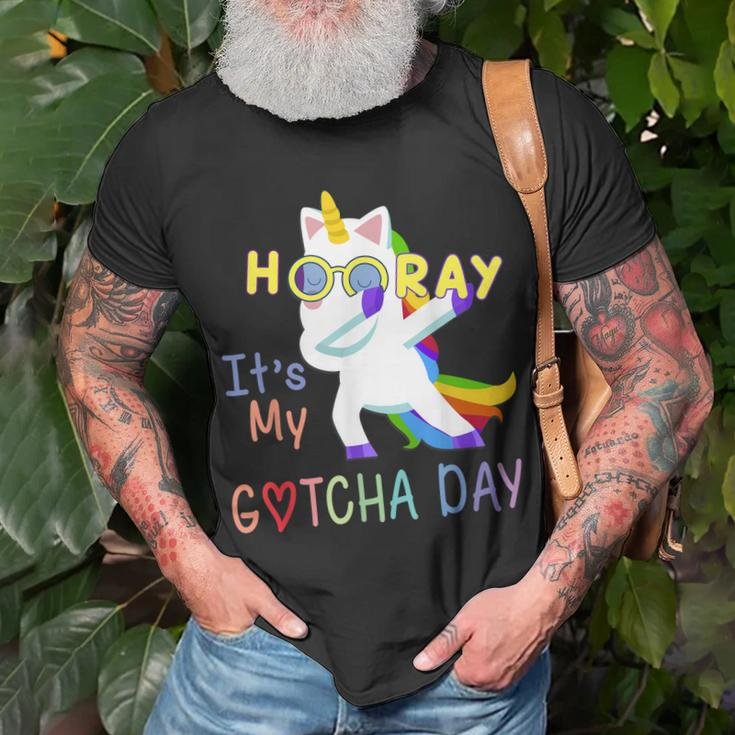 Foster Child Adoption Gifts Hooray Its My Gotcha Day Kids Unisex T-Shirt Gifts for Old Men