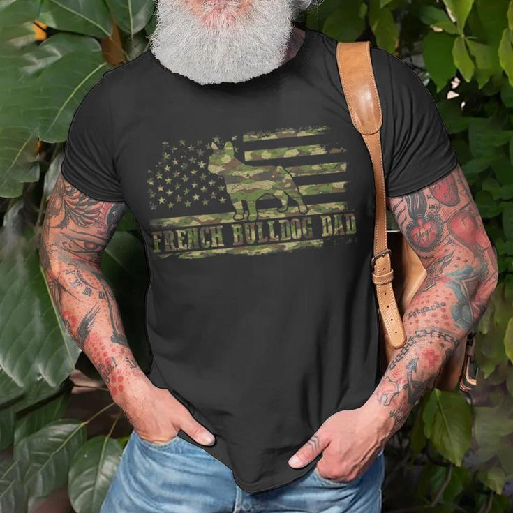 French Bulldog Dad Camouflage American Flag Patriotic Dog Gift For Mens Unisex T-Shirt Gifts for Old Men