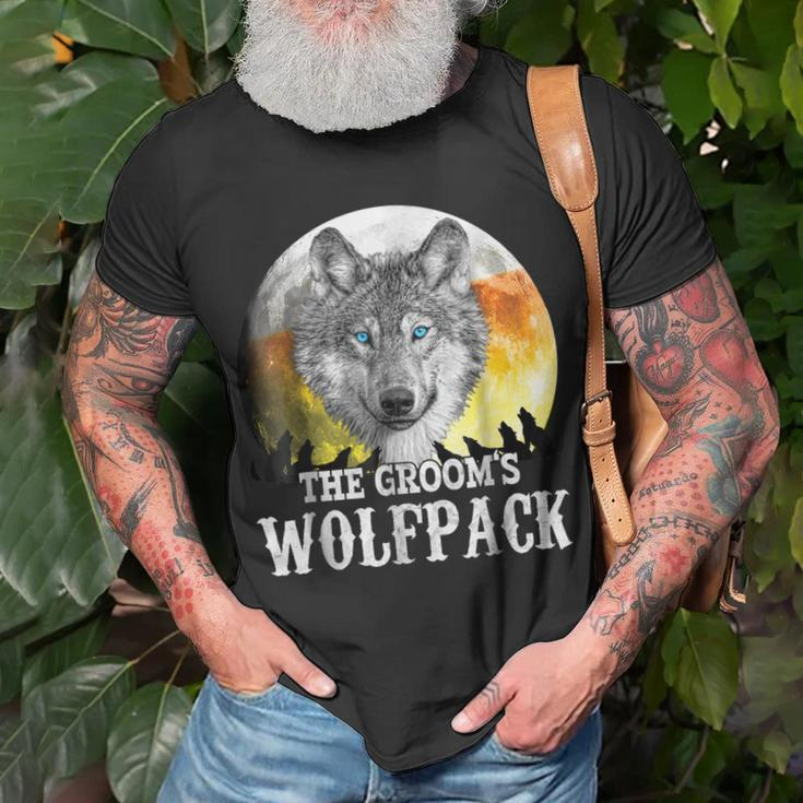 Funny Bachelor Party Grooms Wolf Pack Unisex T-Shirt Gifts for Old Men