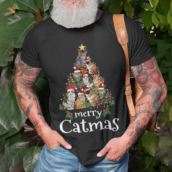Funny Cat Mom Cat Dad Christmas Cat Merry Catmas Cute Cat Unisex T-Shirt Gifts for Old Men