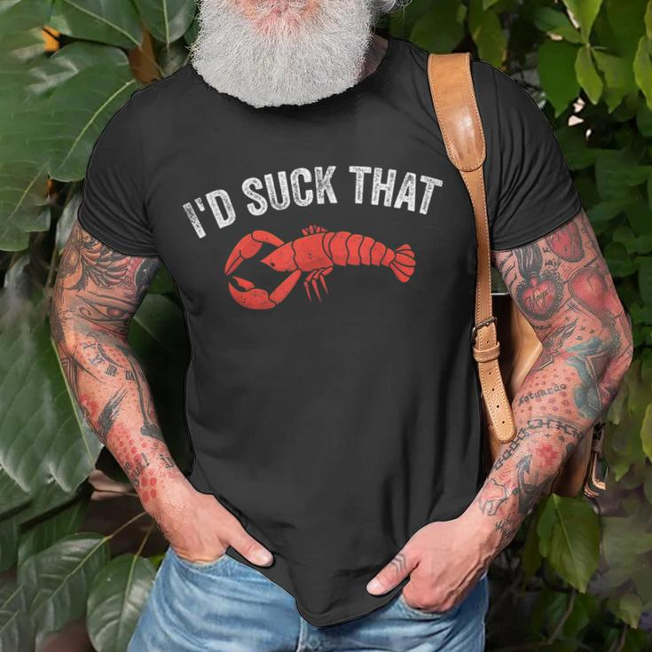 Funny Crayfish Crawfish Boil Id Suck That Unisex T-Shirt Gifts for Old Men