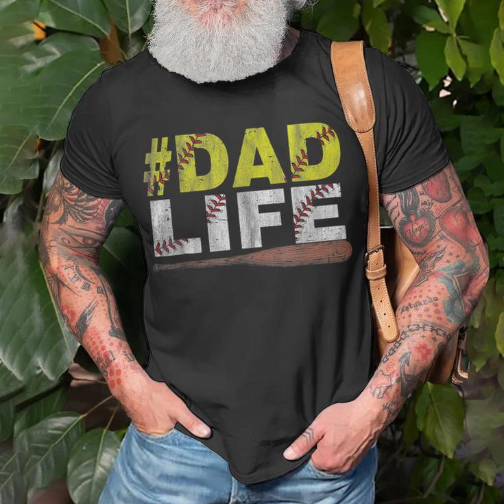 Funny Dad Life Softball Baseball Daddy Sports Fathers Day Unisex T-Shirt Gifts for Old Men