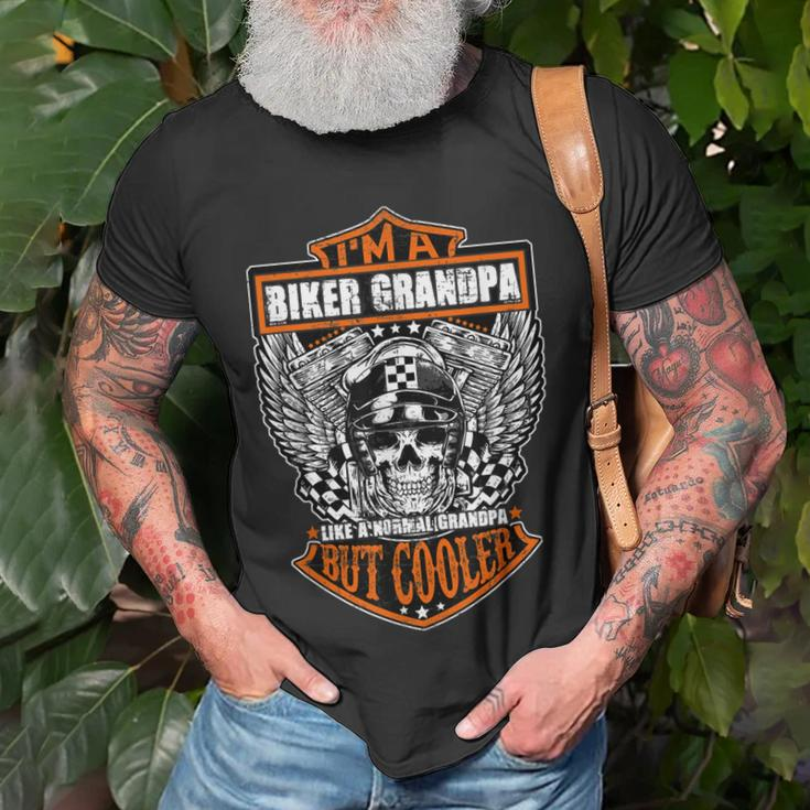 Funny Im A Biker Grandpa Like A Normal Grandpa But Cooler Unisex T-Shirt Gifts for Old Men