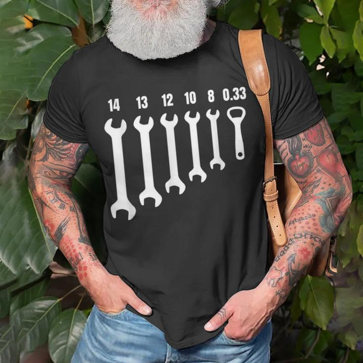 Funny Mechanic Metal Worker Engineer Wrench 033 Beer Opener Unisex T-Shirt Gifts for Old Men