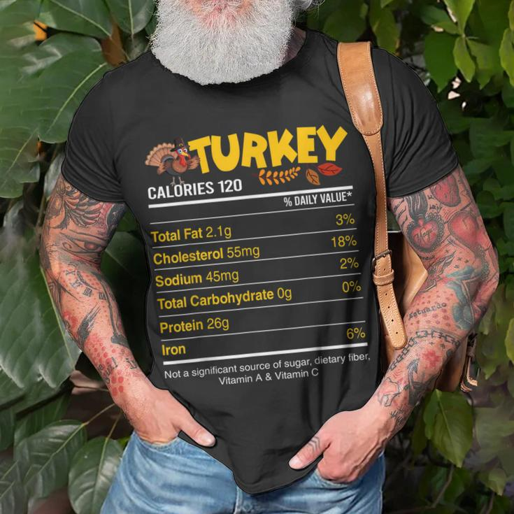 Funny Turkey Nutrition Ingredients Thanksgiving Holiday Gift Unisex T-Shirt Gifts for Old Men