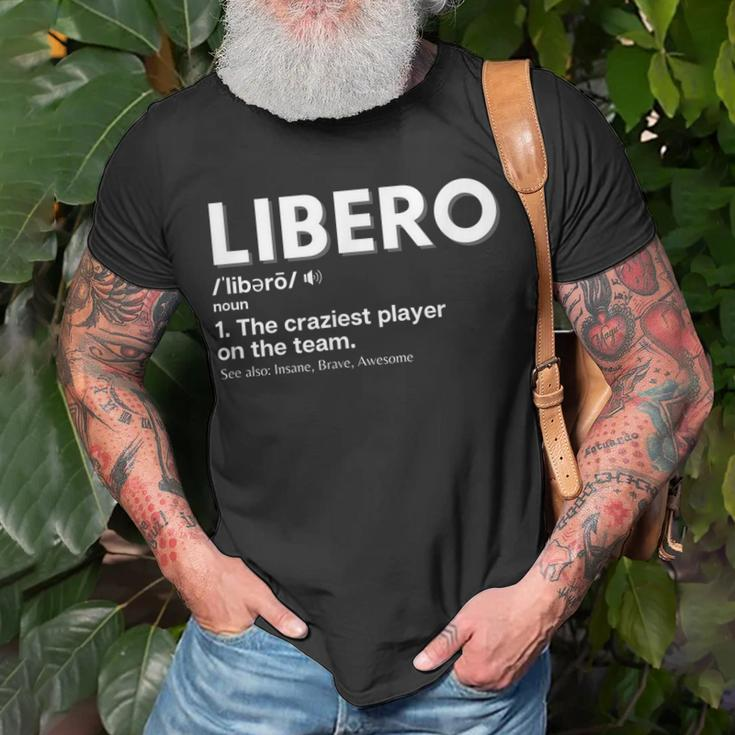 Funny Volleyball Players Libero Unisex T-Shirt Gifts for Old Men