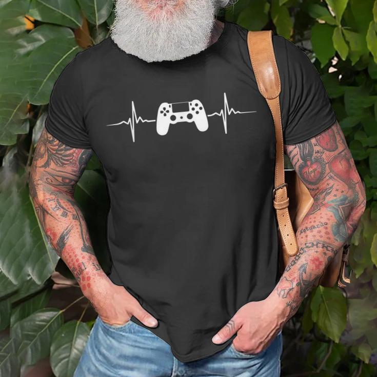 Gaming Zocken Ps Konsole 5 Herzschlag Gamer T-Shirt Geschenke für alte Männer