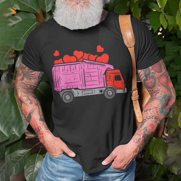 Garbage Truck Hearts Toddler Boys Valentines Day Valentine T-Shirt Gifts for Old Men