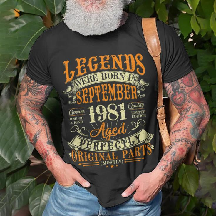 Geschenk Zum 41 Geburtstag Legenden Geboren Im September 1981 T-Shirt Geschenke für alte Männer