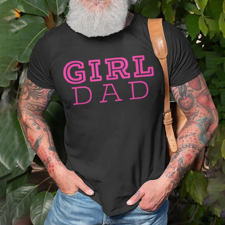 Girl Dad Cute Pink Father & Daughter Design Fathers Day Unisex T-Shirt Gifts for Old Men