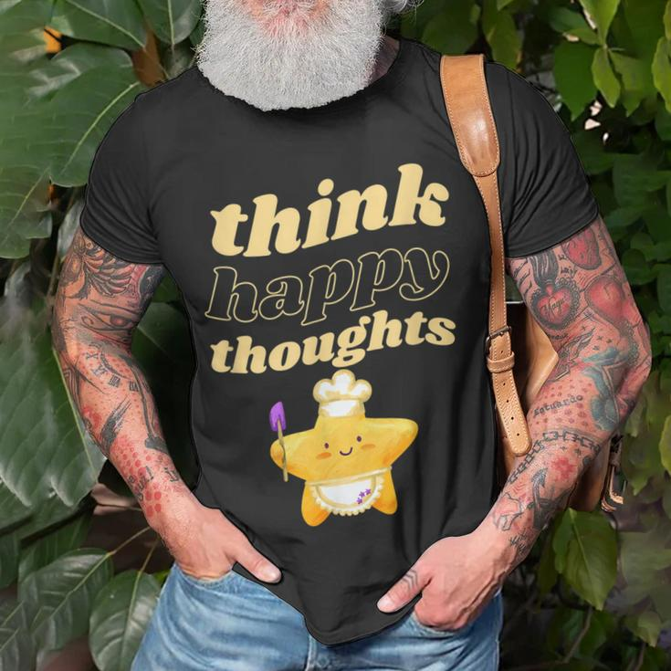 Glückliche Gedanken Denken Inspirierende Zitate T-Shirt Geschenke für alte Männer
