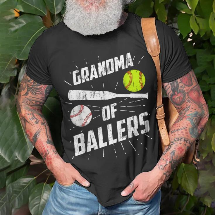 Grandma Of Ballers Funny Baseball Softball Mothers Day Gift Unisex T-Shirt Gifts for Old Men
