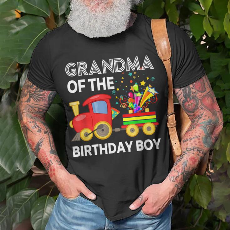 Grandma Of The Birthday Boy Train Birthday Party Toddler Boy Unisex T-Shirt Gifts for Old Men