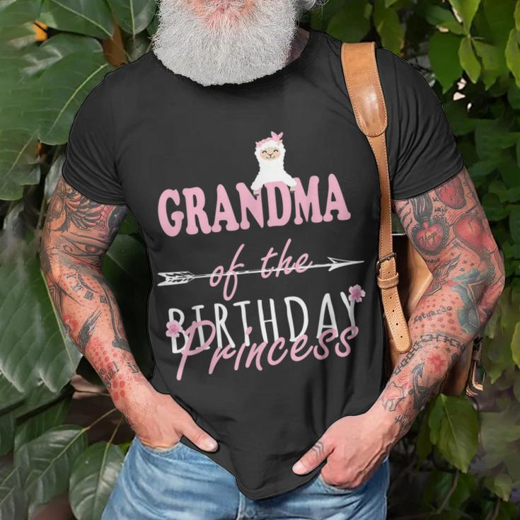 Grandma Of The Birthday Princess Llamazing Girl Llama Party Unisex T-Shirt Gifts for Old Men