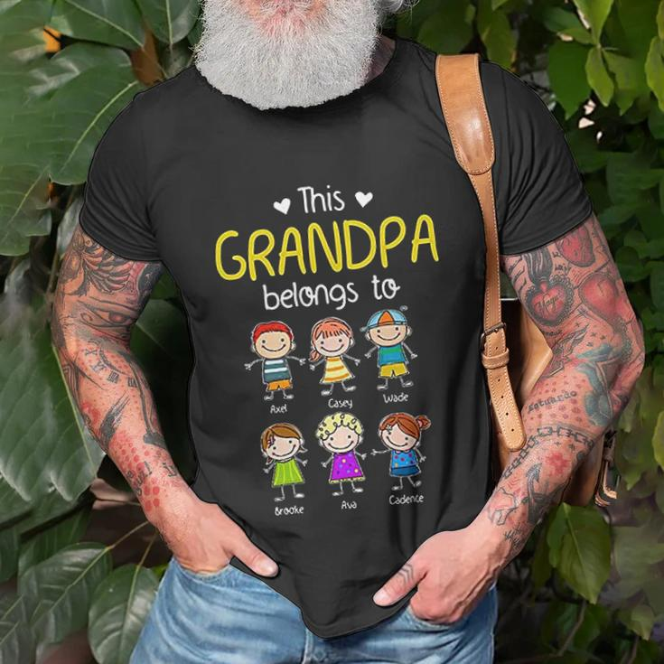 This Grandpa Belongs To Personalized Grandpa T-shirt Gifts for Old Men