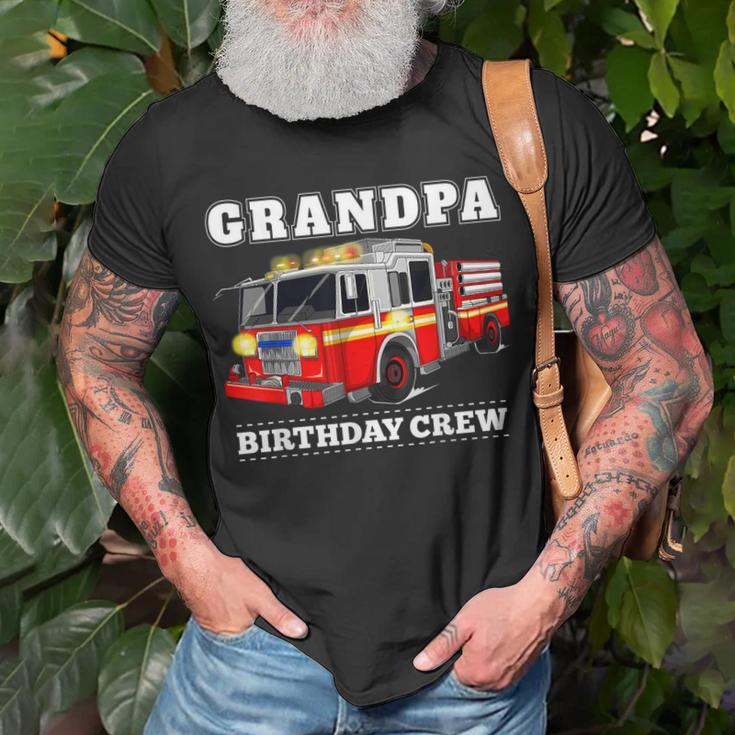 Grandpa Birthday Crew Fire Truck Firefighter Fireman Party T-Shirt Gifts for Old Men