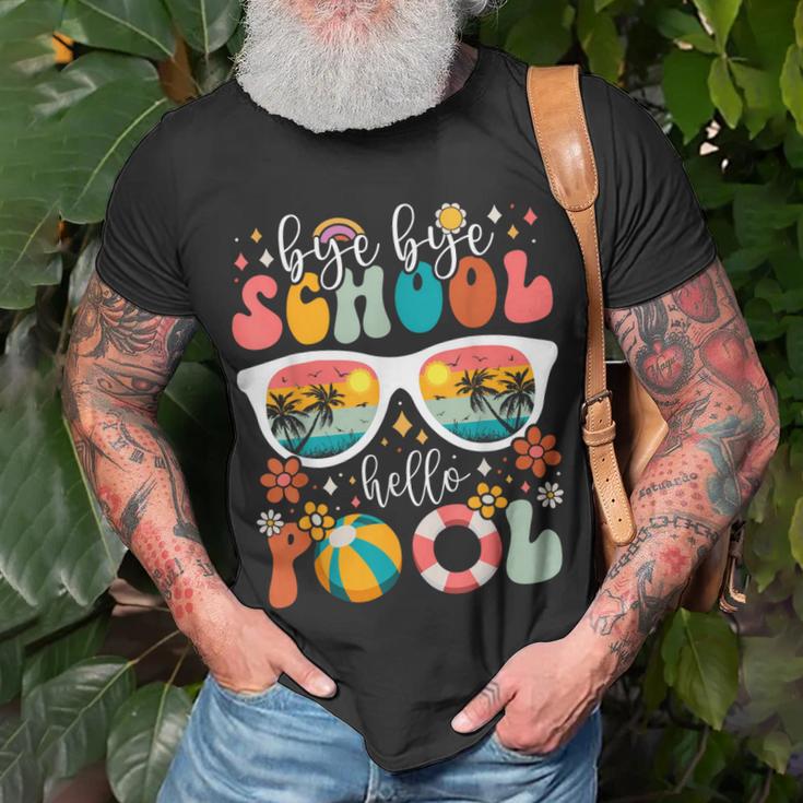 Groovy Bye Bye School Hello Pool Last Day Of School Summer Unisex T ...