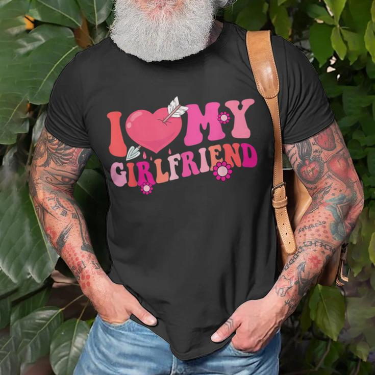 Groovy I Love My Girlfriend I Heart My Girlfriend Valentine T-Shirt Gifts for Old Men